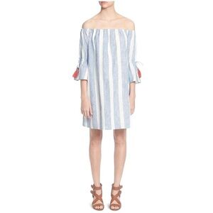 Catherine Malandrino | New striped off the shoulder mini dress Women’s size L